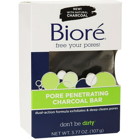 Biore Pore Penetrating Charcoal Bar 3.77 oz (Pack of 2)