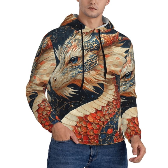 Men's Hoodie Pullover Casual Hooded Sweatshirt 3D, Dragon Many Patterns Art