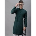 thumbnail image 4 of eloria Men Embroidered Green Kurta Pajama for Partywear Festival Kurta Indian Kurta Set Embroidery Design, 4 of 5