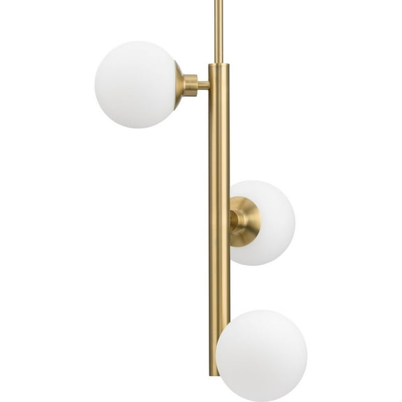 Avec 13.375 in. 3-Light Brushed Gold Contemporary Pendant Light