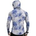 thumbnail image 4 of GrmtClth Mens Fishing Shirts Outdoor Solid Color Casual Long Sleeve Lightweight Hoodie with Face Mask Upf 50+ Sun Protection Tops Light Purple XL, 4 of 9