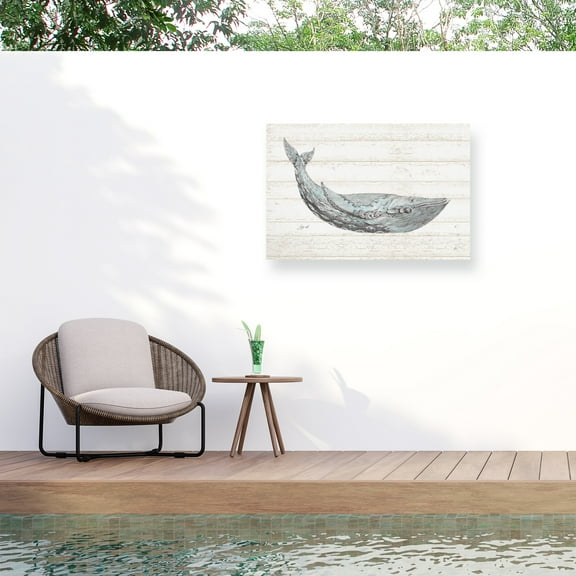 Daphne Brissonnet 'Underwater Life I Blue' Outdoor Canvas 12x19