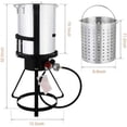 thumbnail image 6 of 30QT Turkey Fryer with Basket and Propane Gas Burner Set, Seafood Boil Pot, Crawfish Boiler, Aluminum Turkey Deep Fryer with Basket and Burner for Outdoor Cooking, For Boiling and Frying, 6 of 8