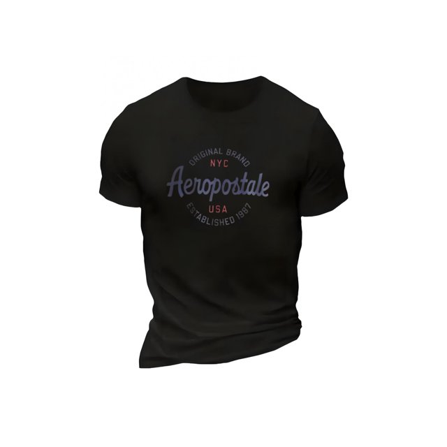Camiseta informal con gráfico de Aeropostale de Nueva York para hombre: tejido elástico, cuello redondo, estilo veraniego con diseño original de la marca, corte regular para adultos, ropa informal | C