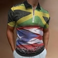 thumbnail image 2 of Puerto Rican Jamaican Love Jamarican Men Zipper T-shirt Summer Casual Short Sleeve T-shirt Top, 2 of 7