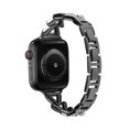 thumbnail image 2 of TECH CIRCLE for Apple Watch Band 42mm 44mm 45mm 49mm Series 9 8 7 6 5 4 3 2 1 SE Ultra/Ultra 2 for women, Bling Replacement Bracelet iWatch Band, Sparkle Stainless Steel Metal Wristband,Black, 2 of 6