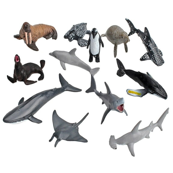 JWQFBC 12x Realistic Whale Shark Figurine Plastic Animal Model Marine Animals Figure Statues Playset Party Supplies Educational Toy Collection