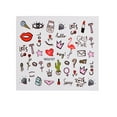 thumbnail image 1 of VONKY Nail Decals Tattoo Sticker Manicure Fashion Water Transfer Caricature Heart Flower Design, 1 of 9