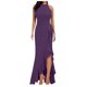 thumbnail image 1 of Vestido largo sin mangas con volantes y abertura para mujer - Vestido de noche sexy con abertura, poliéster-spandex, S-XXL, 1 of 6