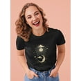 thumbnail image 2 of Mystical Sun And Moon Shaped T-Shirt Women -Image by Shutterstock, Female Large, 2 of 4