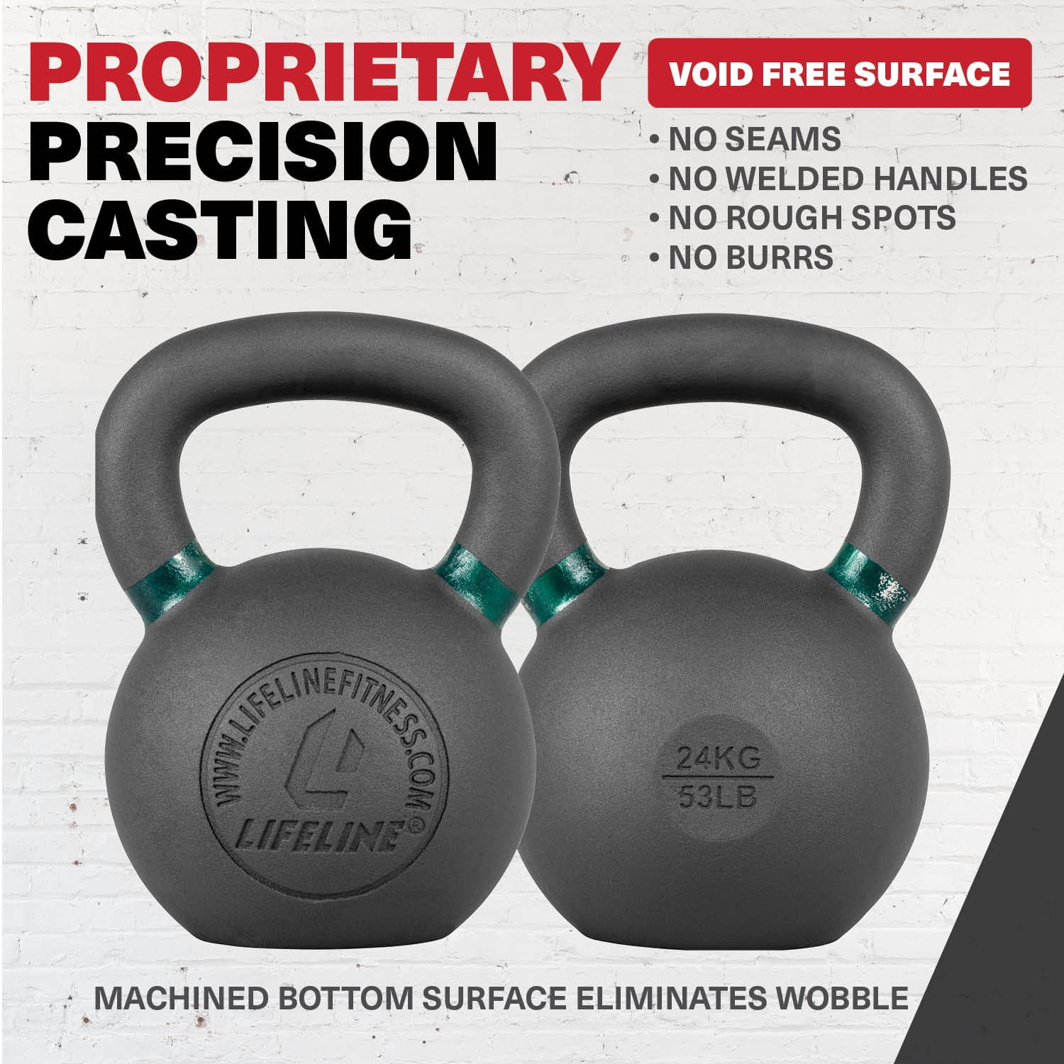 Lifeline Fitness 35 lb Cast Iron Single Kettlebell
