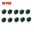 thumbnail image 1 of 10Pcs Mini Rocker Switch 2 Pin On-Off Spst 125Vac/6A 250Vac/3A Black, 1 of 4
