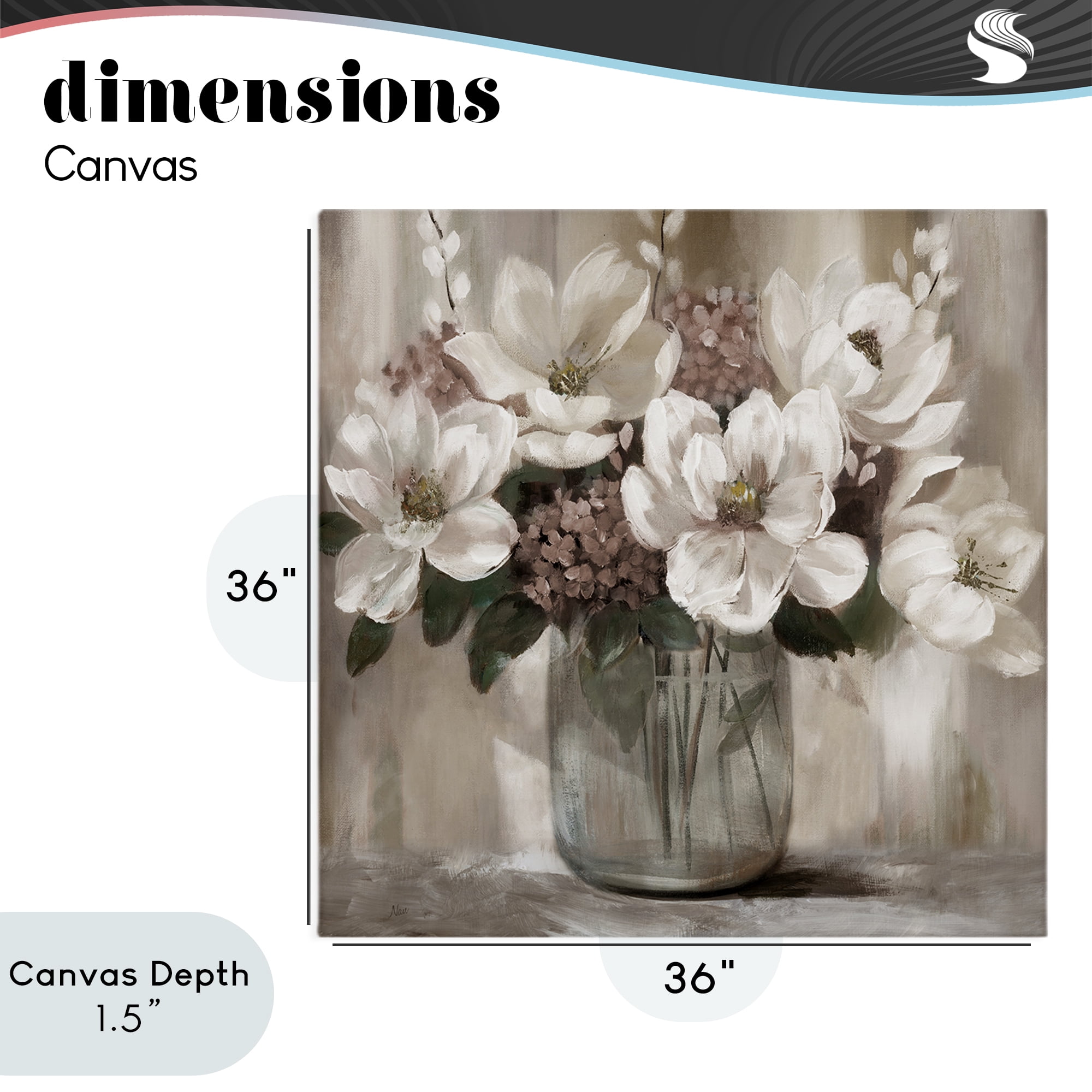 Stupell Industries Ivory Magnolias Vase Canvas Wall Art, design by Nan