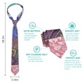 thumbnail image 6 of Men’s Floral Tie&nbsp;– Rainbow Bohemian Print, Slim Fit Necktie for Groomsmen & Parties, 6 of 6