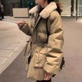 thumbnail image 5 of Black and Friday Clothing Sales Idoravan Women's Quilted Puffer Coat,Women's Loose Casual Thickened Warm Mid Length Cotton Jacket Long Sleeved Cotton Jacket Khaki XL, 5 of 7