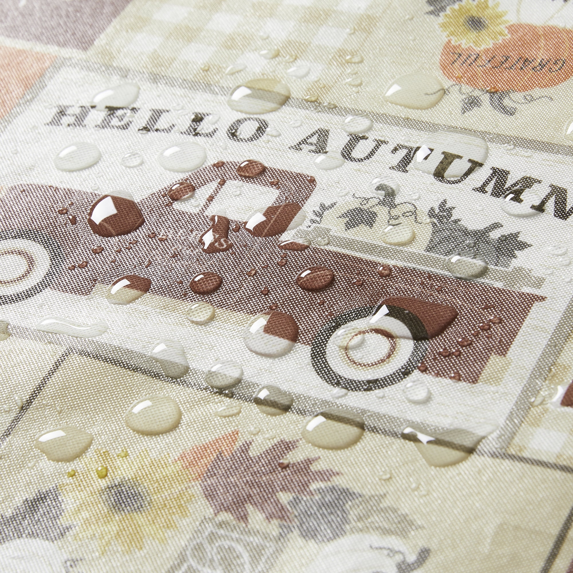(2 pack) Way To Celebrate Harvest Autumn Patchwork Peva Tablecloth, Fall Décor 70" Round - Beige