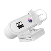 fashionhome 4K Full HD Streaming Webcam Autofocus for Live Broadcast Desktop Webcam 4k White