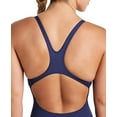 thumbnail image 4 of Arena Women's Solid Team MaxLife Swimsuit Swim Pro Open Back One Piece Racing Bathing Suit Competition Training Swimwear, Navy/White, US Size 26, 4 of 6