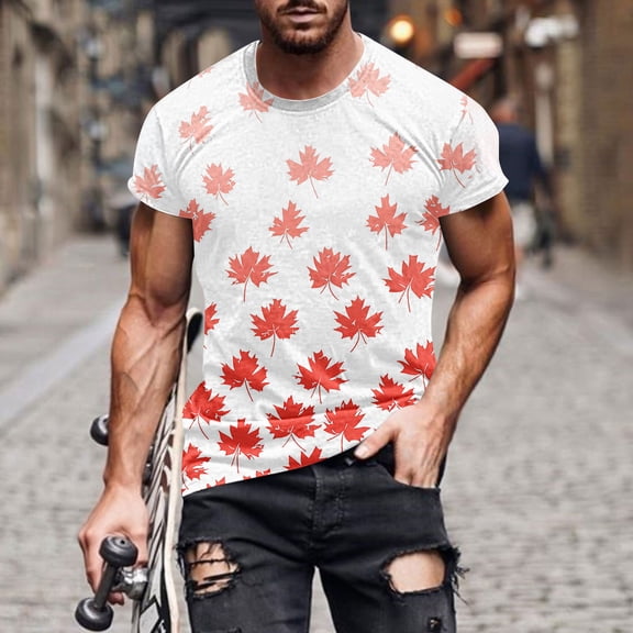 Kladzum 4th Of July Independence Day Men's & Big Men's Fashion Graphic T-Shirts Short Sleeve Crew Neck Casual Loose Fit Shirts Summer Daily Workout Shirts M-4XL