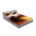 thumbnail image 2 of Ambesonne Fantasy Fitted Sheet & Pillow Sham Set, Superhero Theme Magic, Queen, Yellow and Red, 2 of 2