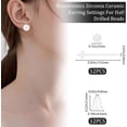 thumbnail image 2 of 1Set 6 Pairs Hypoallergenic Bioceramics Zirconia Ceramic Earring Settings for Half Drilled Beads No Fading and Nickel Free WhiteSmoke 3x13.5mm Pin: 0.8mm, 2 of 6
