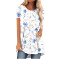 thumbnail image 1 of Elegante blusa de manga corta con cuello redondo y manga abullonada para mujer OAVQHLG3B Store  lin121212, 1 of 4