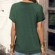 thumbnail image 2 of Gibobby Playera de Verano para Mujer Camiseta informal manga corta con cuello redondo para mujer(Verde,CH), 2 of 4