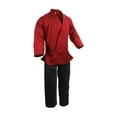 thumbnail image 2 of Martial Arts Karate Gi Red Top with Black Pants Red Kimono Uniform Gi Master's Team Instructor Set (#0000), 2 of 3