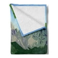 thumbnail image 2 of Switzerland Soft Flannel Fleece Blanket, Watercolor Style Alpine Mountains and Meadow Pastoral Countryside Farming Theme, Cozy Plush for Indoor and Outdoor Use, 50" x 70", Multicolor, by Ambesonne, 2 of 5