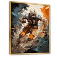 thumbnail image 2 of Designart "Fragmented Plays Grey Football wall decor" Sports Floater Framed Wall Art Living Room, 2 of 7