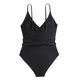 thumbnail image 2 of Gibobby Trajes de Baño para Mujer Traje de baño de cintura alta con cuello en V y recorte de bikini sexy de color sólido para mujer(Negro,M), 2 of 5