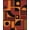 Orange, Pattern 10, variant on Design&I 8'x10' Washable Area Rug Sleek Flatweave Pet Friendly Orange Black Geometric Retro Design Bold Abstract with Leaf Motifs for King Size Bedroom, Under Bed