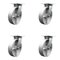8 Inch Heavy Duty Semi Steel Caster Set with Roller Bearings Set of 4 SCC