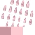 thumbnail image 5 of Upgraded 2026 Sweet Bow French Manicure Nail Tips Eye Glitter Nail Tips, 5 of 6