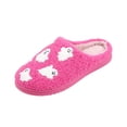 thumbnail image 3 of HTHLVMD Cute Pattern House Shoes, Fuzzy Plush Slip Ons, Halloween All Over Ghost Slippers Cute Pattern Fuzzy House Shoes Warm Plush Closed Toe Slip On Clog Indoor Footwear, Hot Pink 7.5, 3 of 6