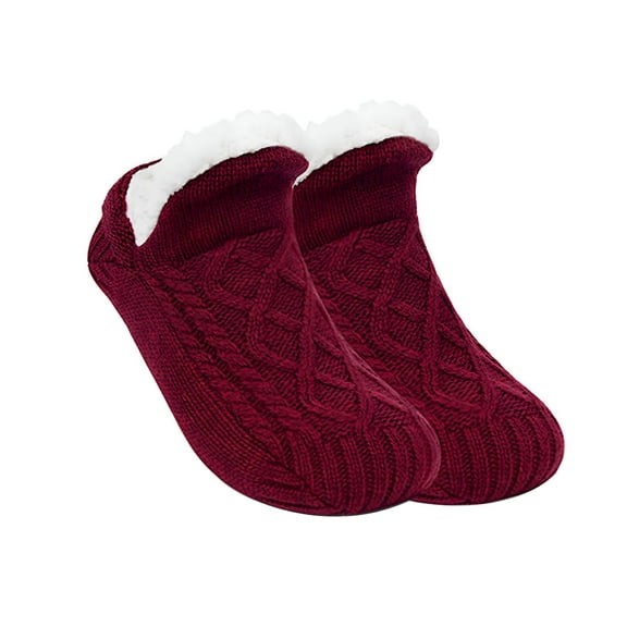 TELOLY Women's Winter Super Soft Warm Cozy Fuzzy Fleece-Lined With Grippers Slipper Socks