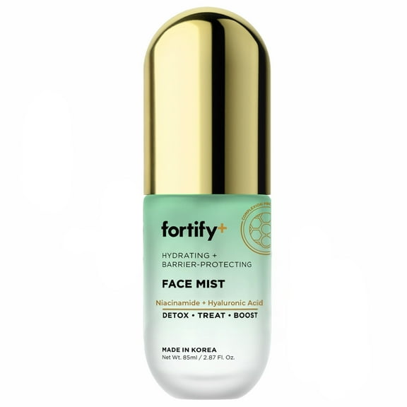 Fortify Skincare Niacinamide & Hyaluronic Acid Face Mist – 3-in-1: Detox, Treat, Boost – Hydrating, Soothing, Anti-Aging Facial Spray – Dermatologist Tested Korean Skin Care – Clean Beauty – 2.87 Oz