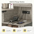 thumbnail image 4 of Vanity Set with Mirror and Lights Vanity Desk with 4 Wooden Drawers & 3-Tier Storage Shelf & Charge Station Farmhouse Vanity Dressing Table for Girl, Stool Not Included, Light Rustic Oak, 4 of 7
