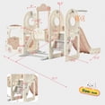 thumbnail image 3 of JAMPOOCA 5 in 1 Toddler Bus Swing Set, Indoor/Outdoor, Beige, 3 of 9