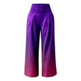 thumbnail image 4 of Fiaer,Oversized Loose Fit Palazzo Pants for Women,Ladies High Waist Stretch Trousers,Womens Color Blocking Trendy Comfy Slacks with 2 Pockets Dark Purple XL, 4 of 5