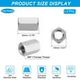 thumbnail image 2 of Uxcell M8 x 1-Pitch 304 Stainless Steel Hex Coupling Nuts, 2Pcs 20mm / 0.8" Length Fully Threaded Rod Coupling Nut Studding Connector Fasteners, Silver Tone, 2 of 7