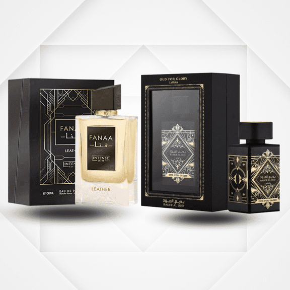 FANAA Leather Men 100ML By Intense Elite & Bade'e Al Oud Glory 100ML by Lattafa