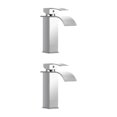 thumbnail image 4 of Grifos de lavabo Injueey lujosos Acero inoxidable multifuncionales estilo corto plateado, 4 of 6