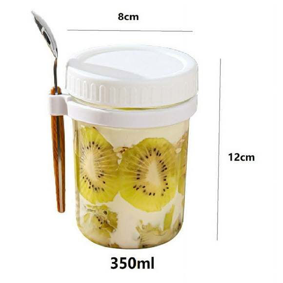 Overnight Oats Containers with Lids and Spoons-Glass Food Storage Containers for Milk, Cemk501
