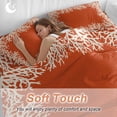 thumbnail image 3 of Sea White Coral Twin Size Comforter Set, Marine Orange Background Modern Art Bedding for All Seasons, 4 Pcs Bed Set, 1 Quiltcover (68"x86") ,1Sheet(67"x116"), 2Pillowcases (30"x20"), 3 of 9