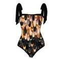 thumbnail image 3 of MKLEKYY Traje De Baño Mujer Women 1 Piece Swimwear+1 Piece Cover Up Two Piece Vintage Print Swimsuit Monokini Bikini 2 Piece Swimsuits Two Piece Tankini Set 961, 3 of 4