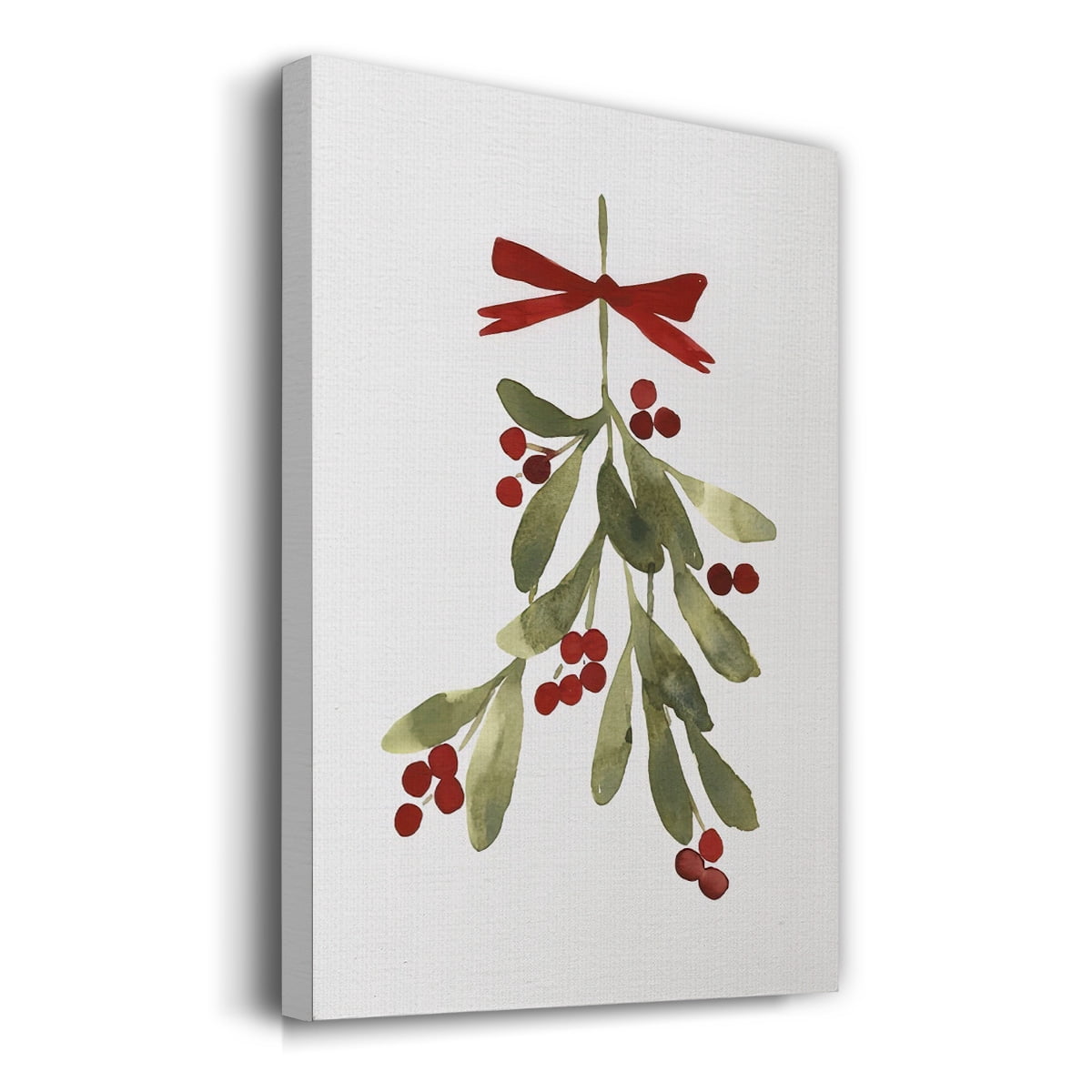 Mistletoe Bow I- Gallery Wrapped Canvas
