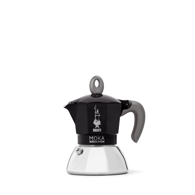 Moka Pot Bialetti Moka Induction 2 tazas de café espresso de 90 ml, color negro
