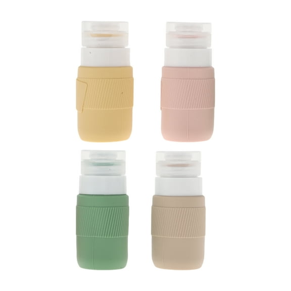 Unique Bargains 1 Set Portable Lotion Box for Travel Camping 60ml 2.03Oz Pink Yellow