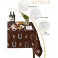 thumbnail image 5 of Brown Horseshoe Rectangle Tablecloth, Western Country Star Vintage Waterproof & StainResistant Tablecloth, Washable Oil-proof Table Cover for Dining/Party/Wedding/Camping/Buffet 54x108 In, 5 of 9